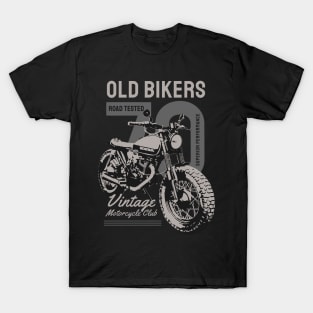 Old Bikers vintage 1970 motorcycle custom T-Shirt